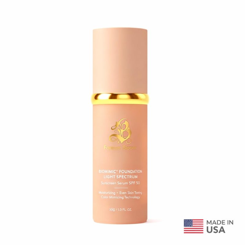Bio Mimic Foundation SPF 50 - Hydrating, Lightweight Formula for Mature, Sensitive Skin | Perfect for Active Lifestyles