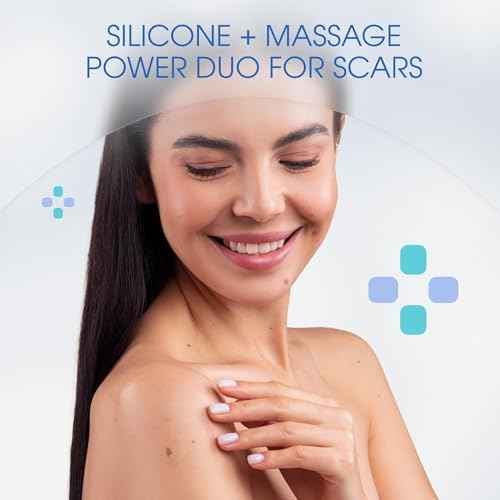 100% Silicone Scar Gel Cream Serum ? Silicone + Massage Power Duo Scar Therapy w/Tri-Roller Tip for Surgical, C-Section, Acne, Burn & Keloid Bump Scars ? Hypoallergenic & Fragrance Free