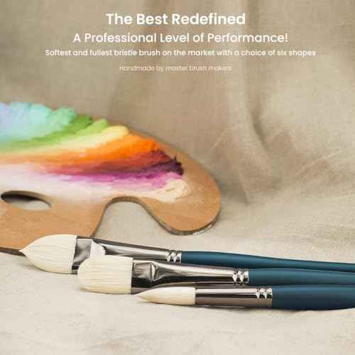 Creative Mark Imperial Professional Chungking Hog Bristle Brush - Assorted Styles Set of 10, Handmade Long Handle Oil Paint Brushes for Artists, Nickel