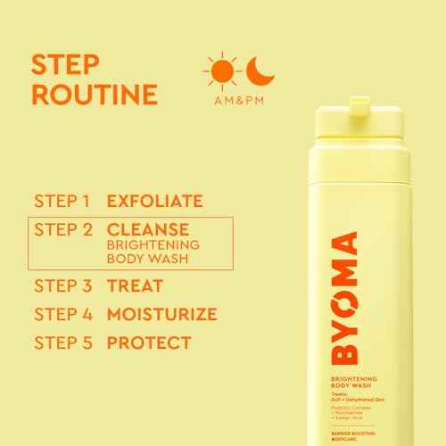 BYOMA Brightening Body Wash - Creamy Formula with Niacinamide & Azelaic Acid for Dull, Dehydrated Skin - Brightens & Evens Tone - Skin Barrier Repair - 16.9 Fl. Oz