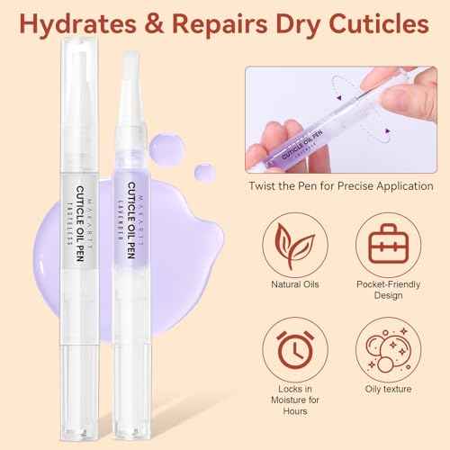 Makartt Cuticle Remover Kit - Nail Care Kit with Cuticle Oil Pen, Cuticle Trimmer, Nail File & 120ml Cuticle Remover Liquid, Nail Manicure Kit for Cuticle Softener & Moisturize