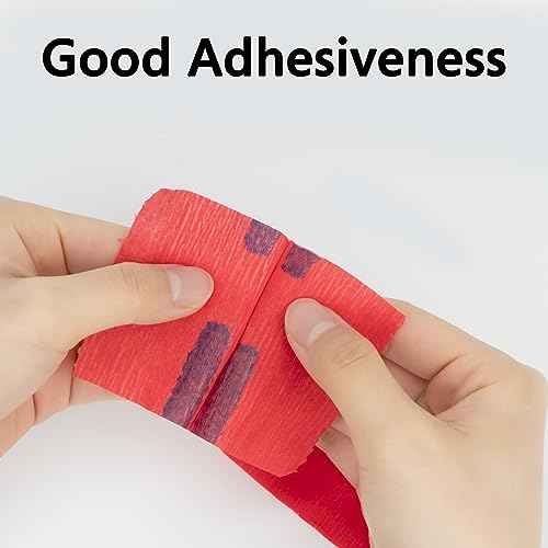 Flexible Paper Neck Strips for Salon Hair Cutting - 5 Rolls, 500 Red Disposable & Water-Resistant Self-Adhering Barber Supplies