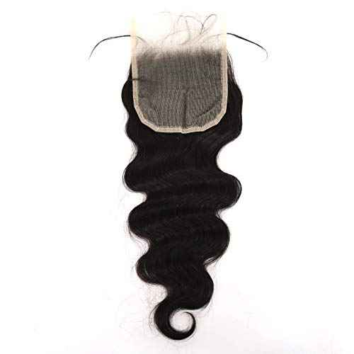 BTWTRY HD 5x5 Lace Closure Body Wave Pre Plucked Natural Hairline with Baby Hair Swiss Lace Closure Brazilian Virgin Human Hair Lightly Bleached Knots (18inch, Body Wave)