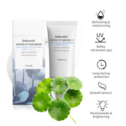 2PCS Centella Sunscreen SPF 50 PA++++, Hyalu Cica Water-Fit Sun Serum, Lightweight Sunscreen with Centella Asiatica, Hydrating & Non-Greasy Sun Protection for Sensitive Skin