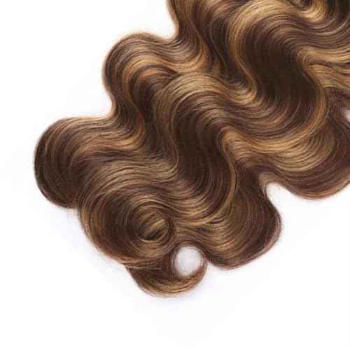 30 32 34 inch LadrXadr #27 Human Hair Bundles 4/27 Body Wave Bundle Ombre Human Hair Bundle Highlight Color
