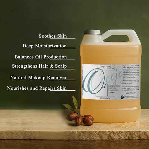 Cocojojo Jojoba Oil Organic, jojoba oil for Hair Growth, jojoba oil for Skin, for Face, 100% Pure Natural, Cold Pressed, Deep Moisturizing Anti-Aging, Essential Oils - 128 Fl Oz