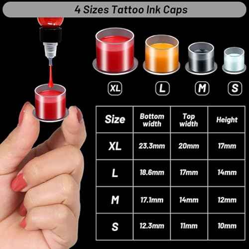Ink Caps Cups, Urknall 1000pcs Ink Caps with Base #17mm Large Tattoo Ink Cups Tattoo Caps for Ink Tattoo Ink Cups Pigment Cups Tattoo Plastic Cap(#17MM)