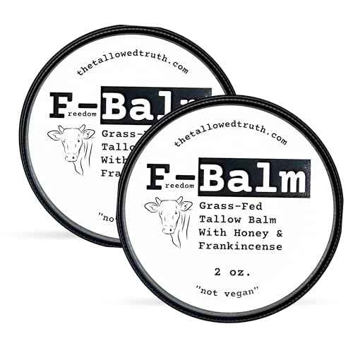 The Tallowed Truth F-Balm Tallow ? Grass-fed, Grass-finished Tallow ? 5 Ingredients Only ? Canadian-made All Purpose Tallow Balm ? Made in Canada ? Tallow for Face & Body (2 oz (2-Pack), Original)