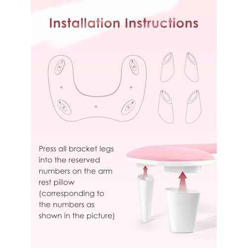 Arm Rest for Nails Tech - U-shaped Manicure Nail Hand Rest Pillow Cushion, Big Microfiber Leather Nail Arm Rest Stand for Acrylic Nail Art Tech (Pink)