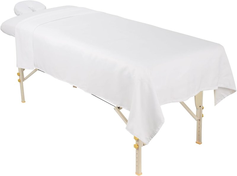 ForPro Professional Collection Microfiber Massage Sheet Set - Ultra-Light, Stain & Wrinkle-Resistant, White | 3-Piece Set