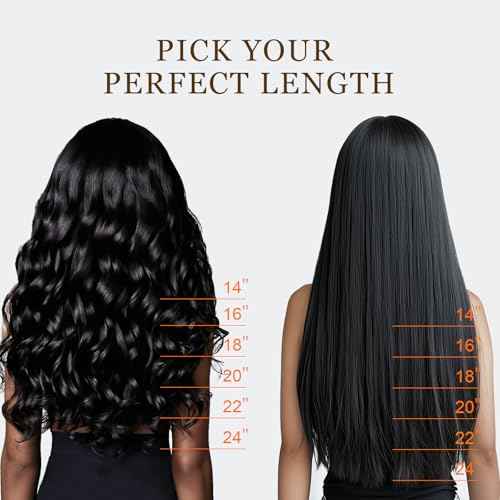 Clip in Hair Extensions Real Human Hair, Invisible Seamless Straight Remy Human Hair Extensions Clip ins for Women (1B Natural Black, 22'')