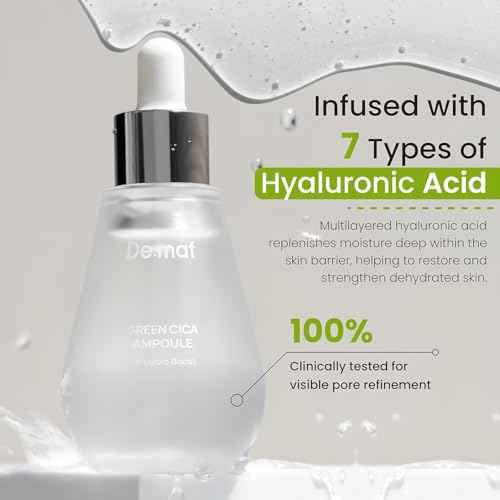 Green Cica Ampoule with 72% Green Tea, Cica & 8-Layer Hyaluronic Acid | Soothing & Sebum Control Pore Serum for Blackheads and Enlarged Pores | For Oily & Combination Skin (1.7 fl oz)