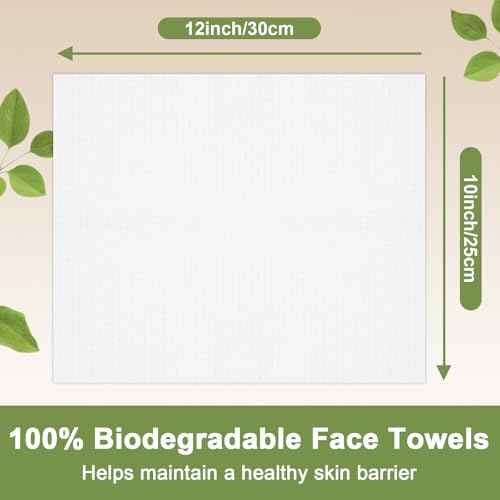 KODAMO Disposable Face Towels ? 2 Pack (100 Count) ? Ultra Soft & Thick Biodegradable Makeup Remover Cloths ? Lint-Free Facial Cleansing Cloths in Paper Box