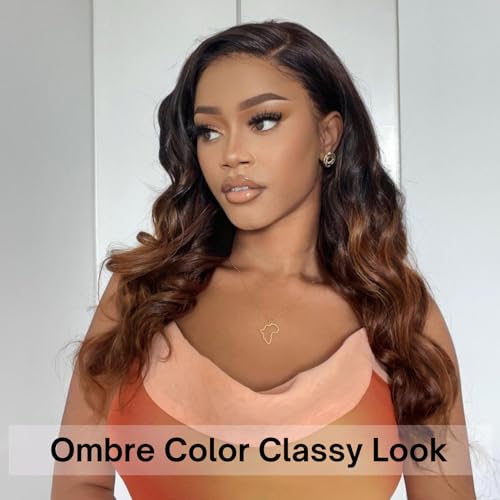 Chestnut Brown Ombre Color T1B/2/30 Human Hair Body Wave Single Bundle, Thick 12A Brown 3 Tone Ombre Bundles With Dark Roots 100% Remy Hair Wavy Sew In Quick Weave Keep Soft after Washes 12 IN