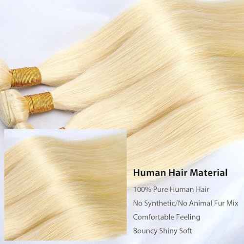613 Straight Bundles Human Hair 300g/Pack Blonde Myanmar Human Hair 3 Bundles 14 16 18 Inch 12A Unprocessed Double Weft Quick Wave Extensions for Women
