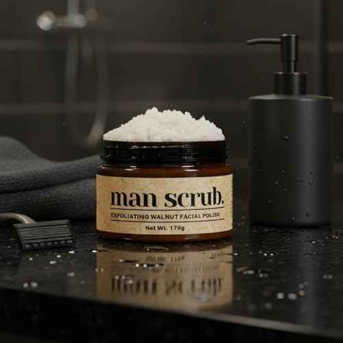 Walnut Face Scrub for Men ? Gritty Exfoliating Facial Cleanser with Natural Oils Walnut Powder, Deep Clean, Clears Pores, Smooths Texture, Helps Men's Acne-Prone Skin ? Non-Comedogenic, Cruelty-Free