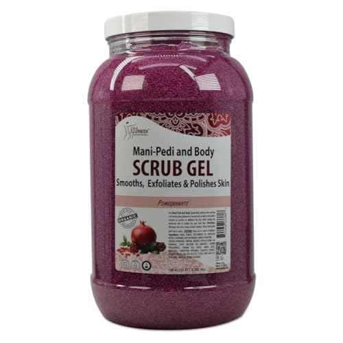 SPA REDI ? Pomegranate Pumice Scrub Gel, Exfoliating, Hydrating & Nourishing, Infused with Hyaluronic Acid, Amino Acids, Panthenol and Comfrey Extract for Glowy Smooth Skin - 128oz Gallon