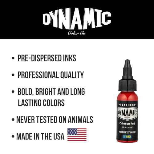 Dynamic Color Co- Pure Red Platinum Collection Tattoo Ink, Reach Compliant, Made in Spain