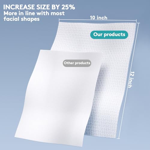 RGBB Clean Face Towels 10"¡¿12", Disposable, Ultra-Absorbent, Hypoallergenic & Soft Makeup Remover Dry Wipes, Pamper Your Face, Hygienic Towelettes, for All Skin Types£¨200 Count£©