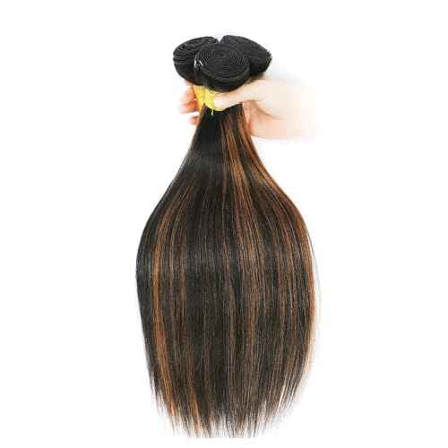 Ombre Bundles Human Hair P1B30 Straight Bundlea 30 32 34 Inch Brazilian Vingin 3 Bundl Two Tone Black Miexed With Brown Bundle Hair Weave
