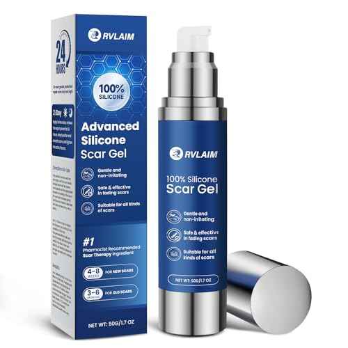 100% Silicone Scar Gel Scar Cream, Advanced Silicone Gel for Removal of Surgical, Burns, Acne Scar, Old and Recent Scars and Stretch Marks, 1.7 oz/50ml