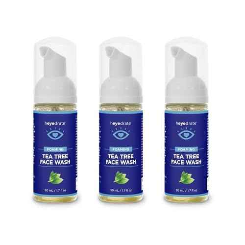 Foaming Tea Tree Face Wash and Eyelid Cleanser for Women - Made With Organic Ingredients & Aloe Vera, 3 Pack - 1.7 Ounces