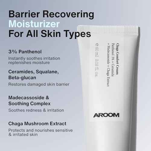 Barrier Repair Cream with Panthenol & Ceramide | Damaged Skin Restore and Deep Hydration | Non-Comedogenic, Fragrance Free, Korean Skincare | Chaga Comfort Cream, 60ml / 2.02 fl oz