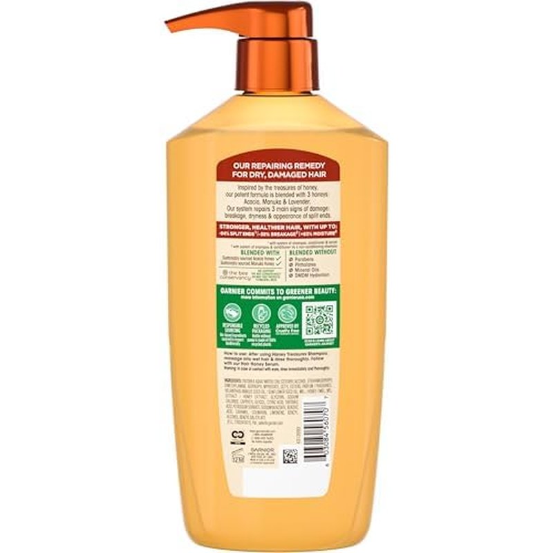 Garnier Whole Blends Honey Treasures Repairing Conditioner - Nourishing Formula for Dry, Damaged Hair | 26.6 Fl Oz