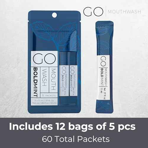 Bold Mint GO Travel Size Mouthwash Packets - Bulk Individual Mini Mouthwash Packets - Perfect Travel Size Toiletries for Guest Bathrooms - Alternative to Breath Strips and Spray, Alcohol and Dye Free