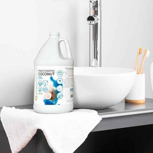 Fractionated Coconut Oil for Massage Cold Pressed Best Carrier for Essential Oils Mixing for Women Dry Skin Moisturizer for Body and Hair 1 Gallon Bottle Bulk Size