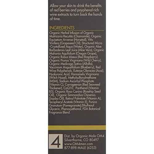 Organic Male OM4 Normal STEP 3: Age-Defying Antioxidant Serum - Men anti-aging light facial Vitamin C solution refines fine lines and wrinkles for men