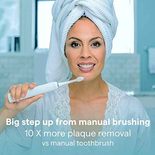 Acteh Sonic Electric Toothbrush, Rechargeable Toothbrush w/ 3 Brushing Modes, 2min. auto-Timer, 30sec. Quad-Reminder and Long-Lasting, Extended Charge Battery (White)