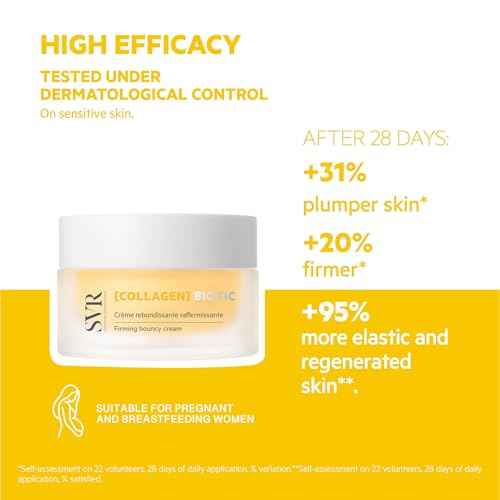 SVR COLLAGEN Biotic Firming Face & Neck Cream with Hyaluronic Acid, Collagen Peptides & Vitamin C. Day & Night Moisturizer That Targets Fine Lines and Wrinkles. For All Skin Types, 1.7 fl.oz.