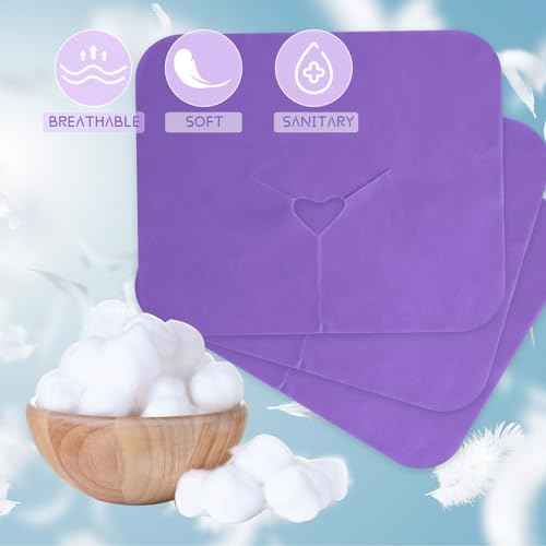 100 Pieces Disposable Face Cradle Covers Massage Headrest Covers for Massage Tables and Massage Chairs Beauty Spa Salon Bed, 12 x 15.5 Inches (Purple)