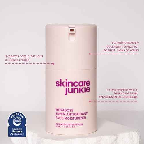 Megadose Super Antioxidant Face Moisturizer for oily, acne-prone, normal, sensitive, and combination skin, Dermatologist developed, 1.7 OZ