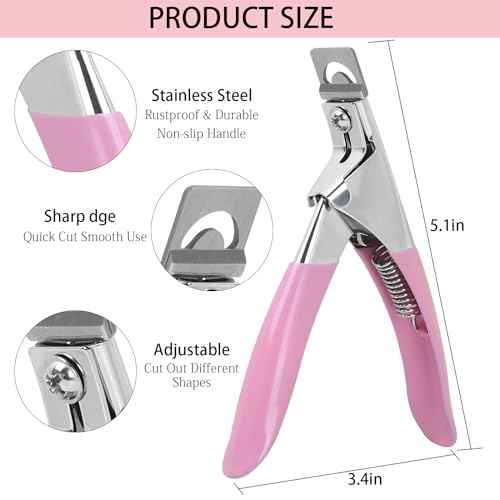 Acrylic Nail Clipper with Magnets,Nail Clippers Acrylic Nail Cutter,Nail Cutter for Nail Tips with 10PCS Sizer Magnets,Manicure Tool for Salon or Home Nail Art(Pink)