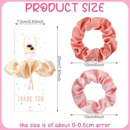 24 Sets Ballerina Party Favors Include 24 Pink Hair Scrunchies 24 Ballet Thank You Cards Ballet Dance Recital Gifts for Girls Ballerina Birthday Party Decorations Supplies
