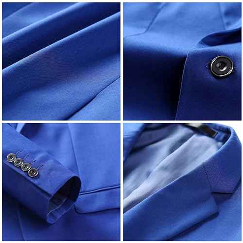 DEETRUST Men's 3 Piece Slim Fit Suit Set, 2 Button Blazer Jacket Vest Pants with Tie, Mens Suit for Party, Wedding & Business