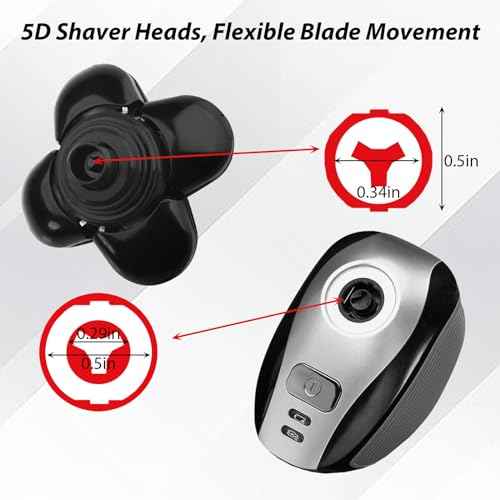 4 Pack Head Shaver Replacement Blades, 5 Blades Shaver Replacement Heads for Bald Men Universal Head and Face Electric Razor Kit with 4 Cleaning Brush