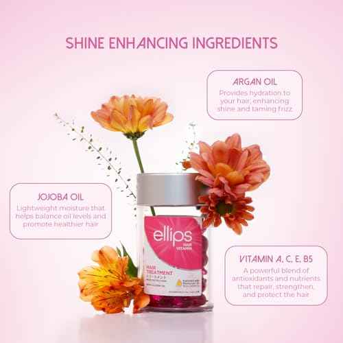 Ellips Hair Oil Hair Treatment, 50 Capsules - Hair Oil & Heat Protectant for Frizzy Hair - Support Healthy Shiny Hair
