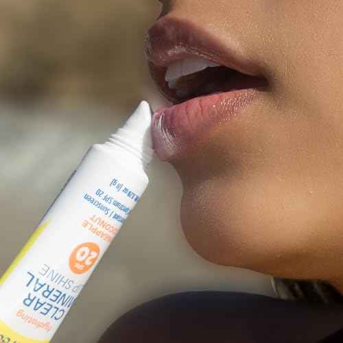 Seaweed Bath Co. Hydrating Clear Mineral Lip Shine SPF 20 Sunscreen Zinc Oxide Lip Balm, 0.28 Oz (6 Pack), Moisturizing Care for Dry, Chapped Lips