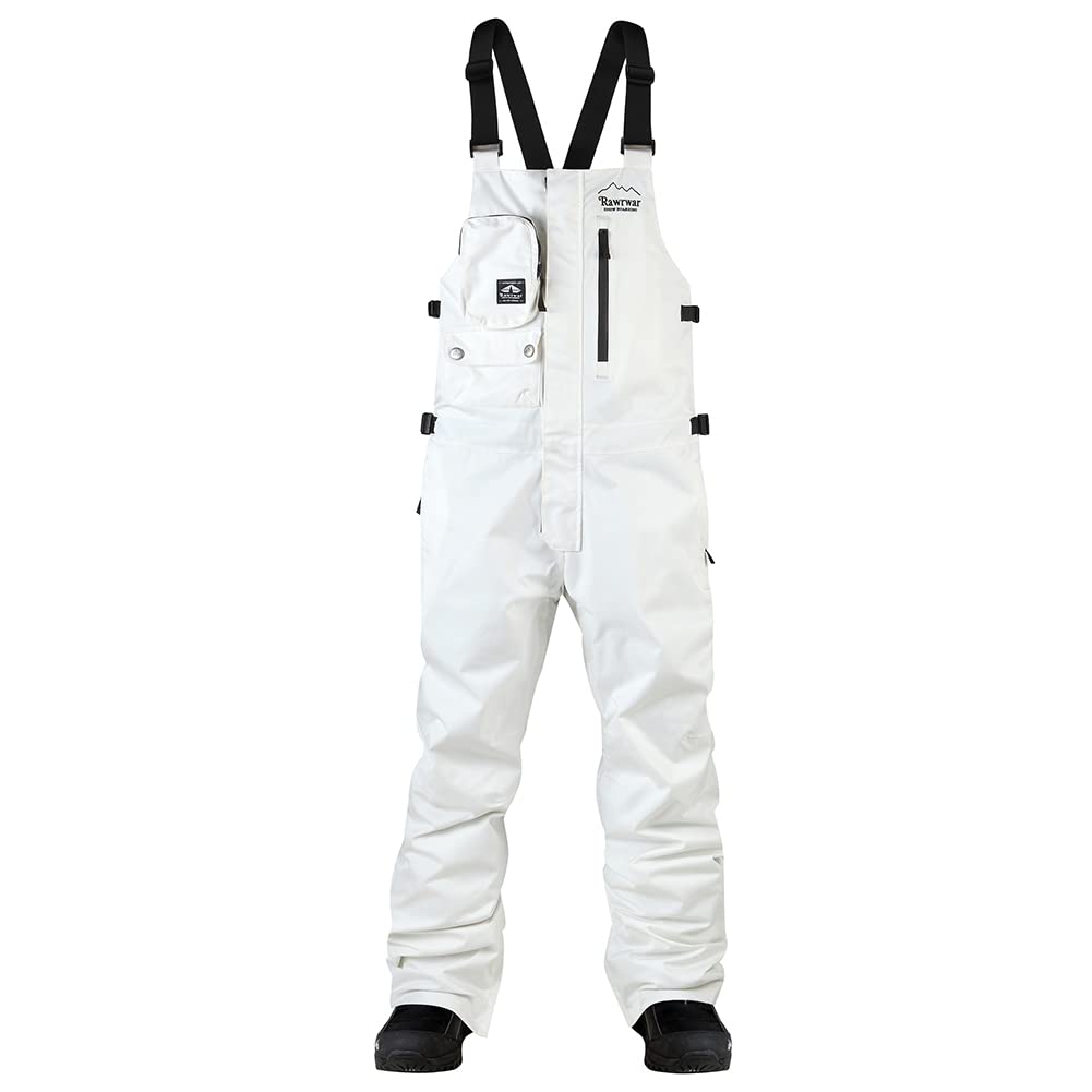 Come Wonka Women and Men's Ski Overalls Waterproof Snow Bibs Ski Pants Windproof Insulated Overalls Pants Outdoor Snowboard Pant White-S