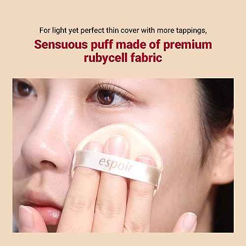 Espoir Be Velvet Air Puff 7pc | Soft & Smooth Sponge Applicator for Flawless and Easy Makeup, Suitable for Cushion and Liquid Foundation, Cream, Powder, Concealer, Round Shape, Korean Base Tools