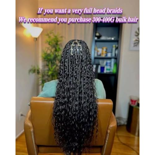 26 IN Human Braiding Hair for Boho Braids Curly Human Hair Braiding Hair Wet and Wavy Water Wave Bulk Human Hair for Braiding 2 Bundles/Pack (Total 100G)
