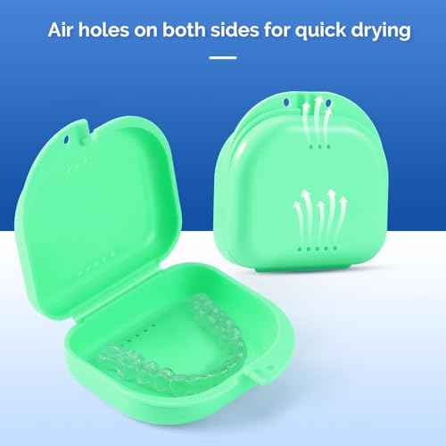 JMU Retainer Case with Vent Holes, Mouth Guard Case Dental Storage Container, Lime Green