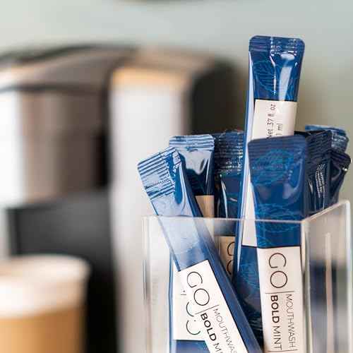 Bold Mint GO Travel Size Mouthwash Packets - Bulk Individual Mini Mouthwash Packets - Perfect Travel Size Toiletries for Guest Bathrooms - Alternative to Breath Strips and Spray, Alcohol and Dye Free