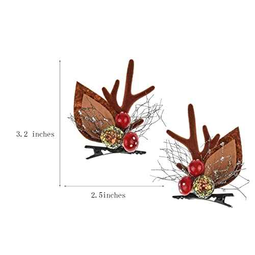 TOECWEGR Christmas Reindeer Antlers Headband Hair Clips Hair Hoop Girl Holiday Beauty Headdress