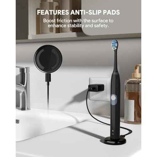 Charger Base Compatible with Philips Sonicare Electric Toothbrush HX Series, Ultra-Thin Type C Travel Charger for Philips HX3000/ HX6000/ HX8000/ HX9000 Series, Fast Charging Portable, Black