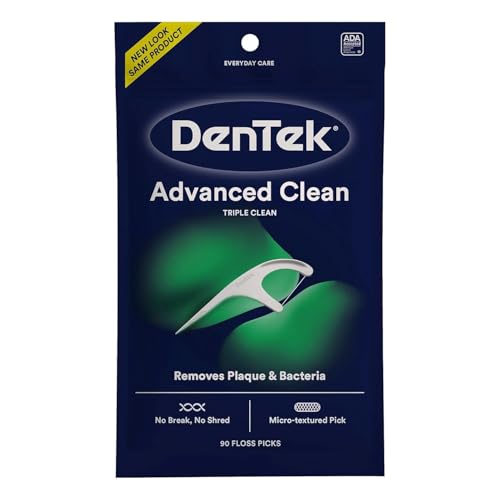 DenTek Triple Clean Advanced Clean Floss Picks 90 Count (Pack of 12)