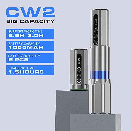 CNC Tattoo Rotary Pen Coreless Motor Tattoo Machine with 2pcs 1000mAh Battery Power for Tattoo CNC-M-CW2-1